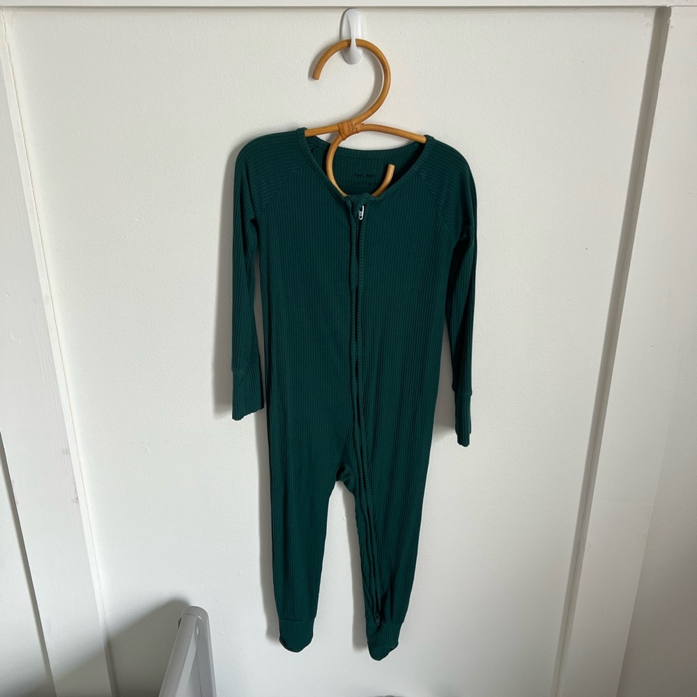 Little sleepies ribbed bamboo pajamas- emerald green